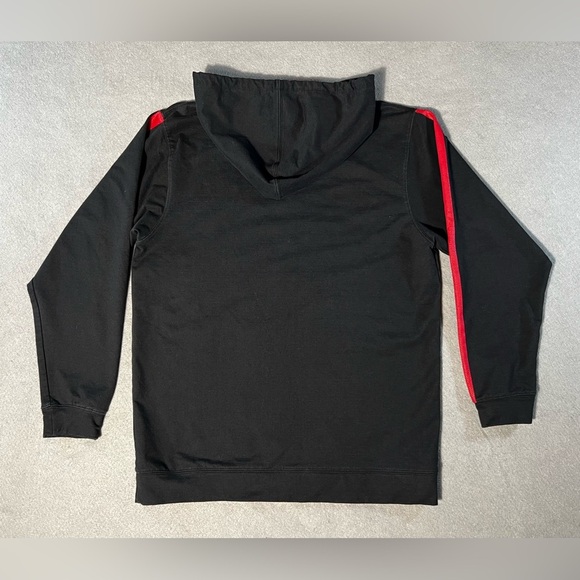 Nike Track Hoodie Men’s Small Black Red Stripe Pullover Gym Running Sweatshirt - Picture 4 of 5